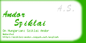 andor sziklai business card